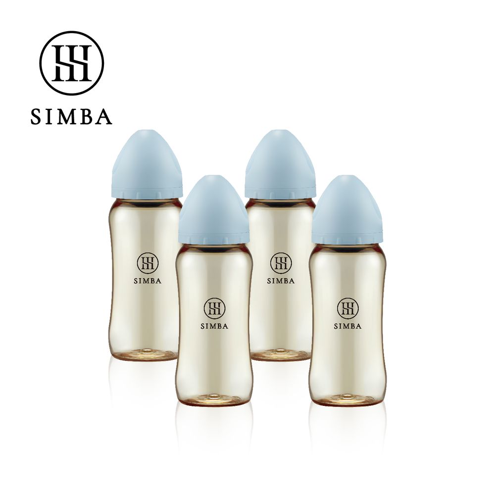 蘊蜜鉑金PPSU寬口防脹氣奶瓶4支組(360ml)-晨藍