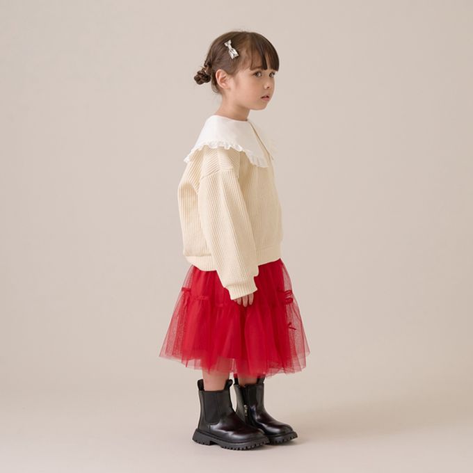 日本 Lycee mine - 甜蜜蝴蝶結裝飾蛋糕紗裙-靛