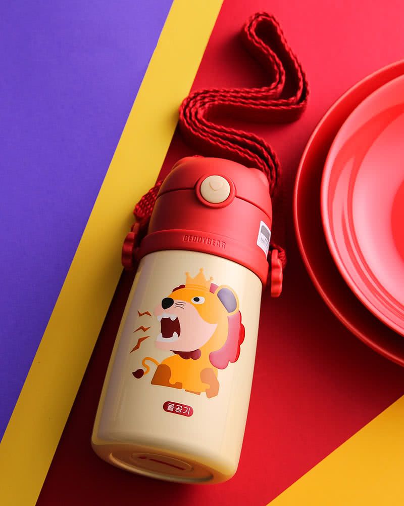 韓國 BEDDYBEAR - 杯具熊兒童寵物保溫學飲杯-獅子-320 ML