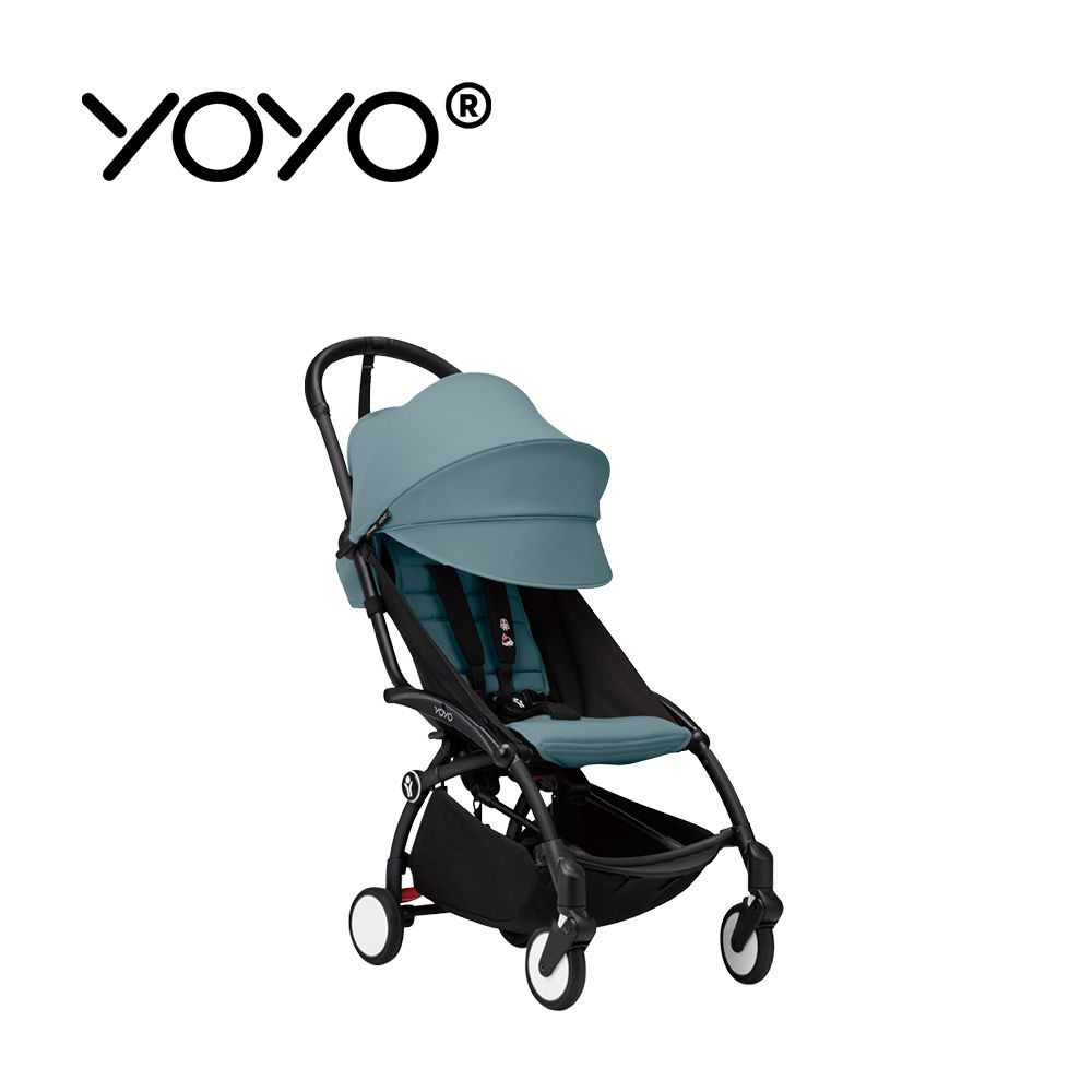 YOYO³ 6+推車組合-(含車架)-黑色車架+湖水藍