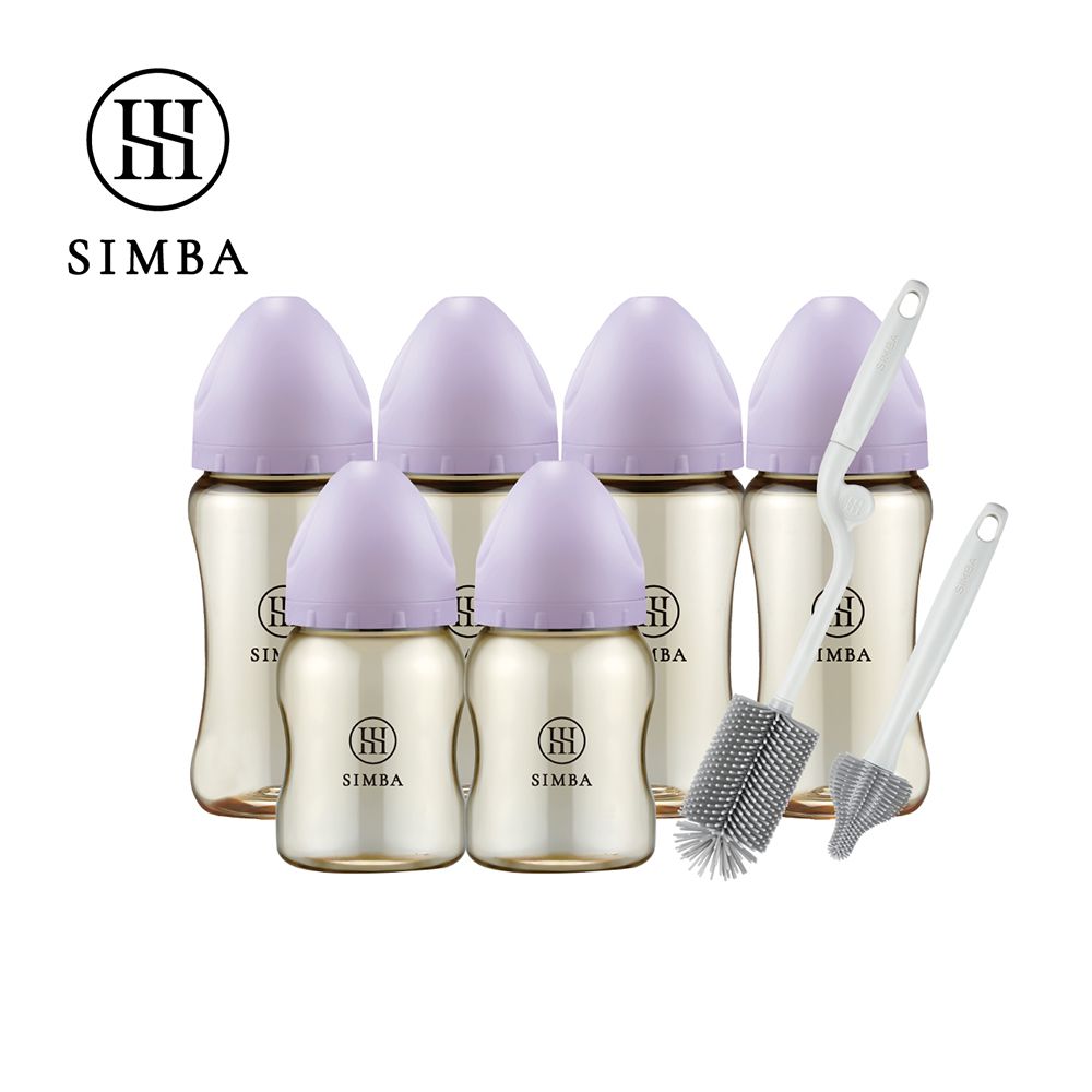 省力洗瓶！蘊蜜鉑金PPSU寬口奶瓶極淨組-新生適用-紫芙