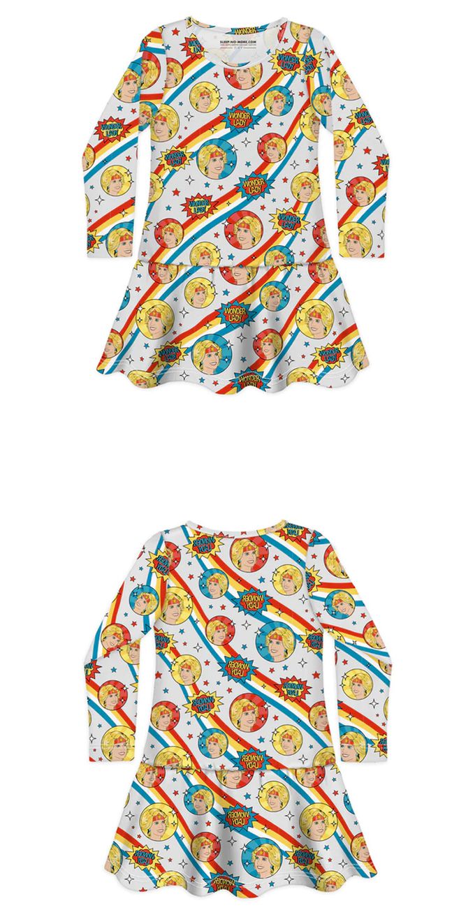 英國 SLEEP NO MORE - 100% 有機棉長袖連身裙-神力女超人