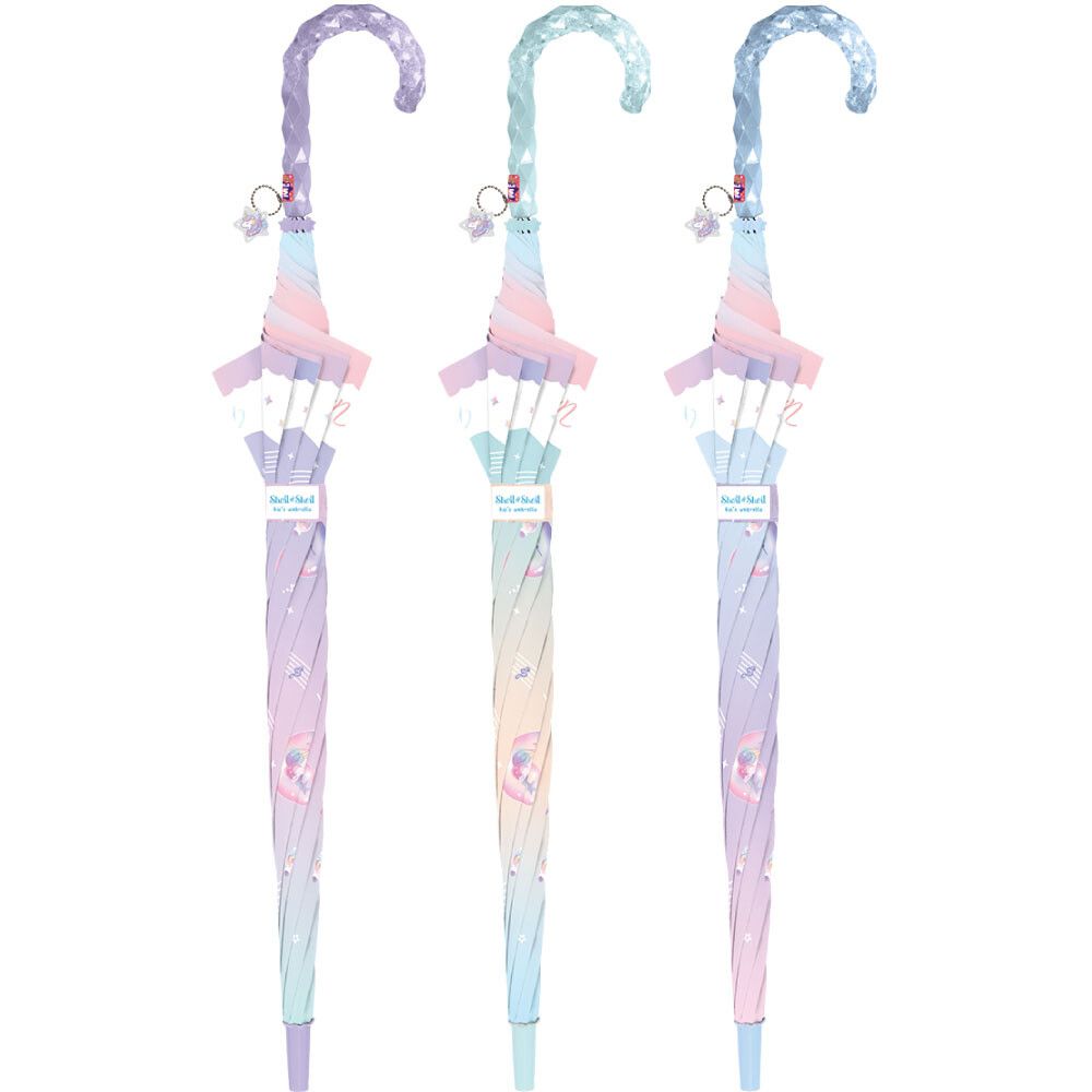 日本中谷 - 透明窗設計兒童雨傘/直傘-氣球音符-粉紫 (55cm(身高130cm以上))