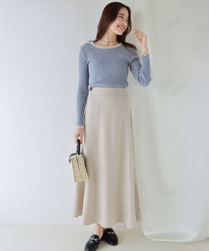 日本 BLUE EAST - 定番熱銷 甜美剪裁長裙-灰米