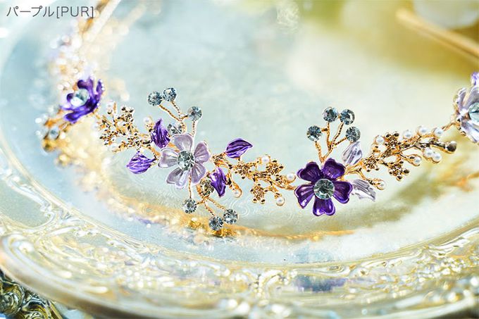 日本 Catherine Cottage - 細緻水鑽感花仙子造型髮箍-透亮白