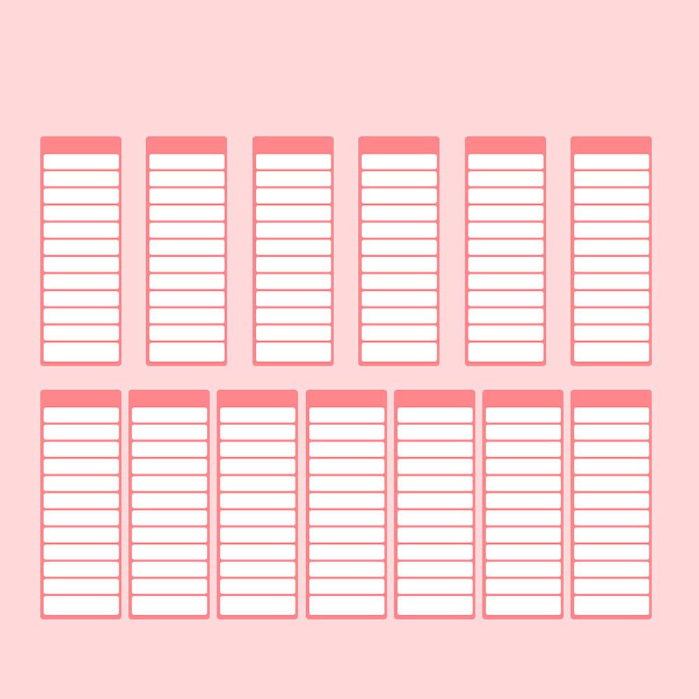 打卡板補充紙(13張)-粉色