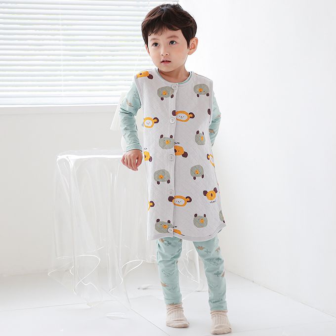 正韓 Cogibu - 極舒適無螢光劑 100% 有機棉幼兒/兒童鋪棉保暖防踢背心-樂園