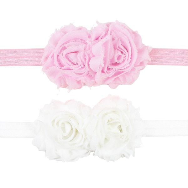 美國 juDanzy - 髮帶兩入組-淡粉/白玫瑰 (單一尺寸)