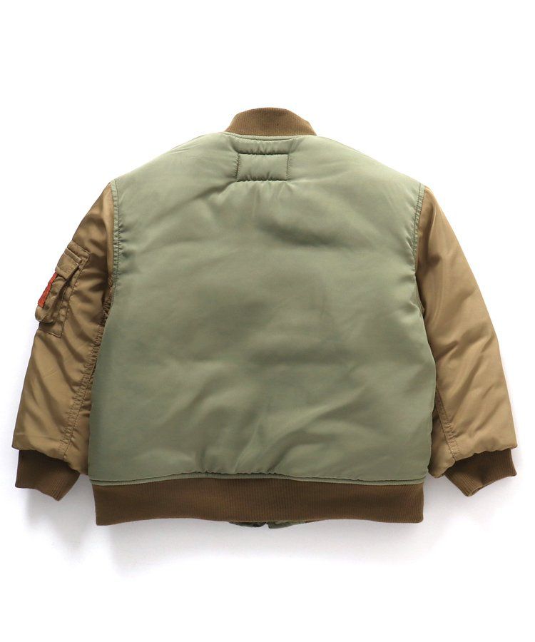 日本 BREEZE - 帥氣鋪棉MA-1飛行外套-軍綠x卡其