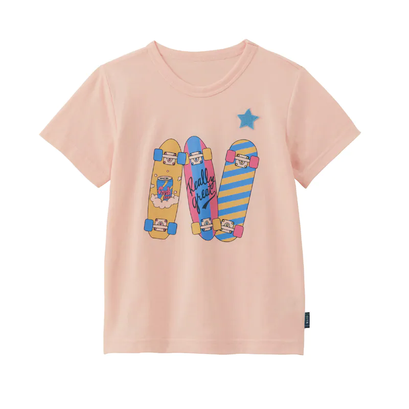 日本千趣會 - GITA 天竺棉印花短T-恐龍海報-雜灰