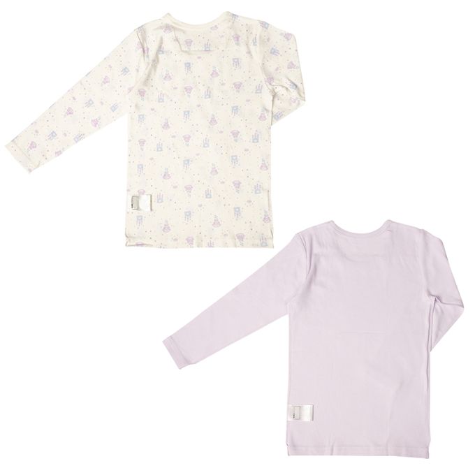 akachan honpo - 長袖圓領速乾上衣-2件組 公主-紫色