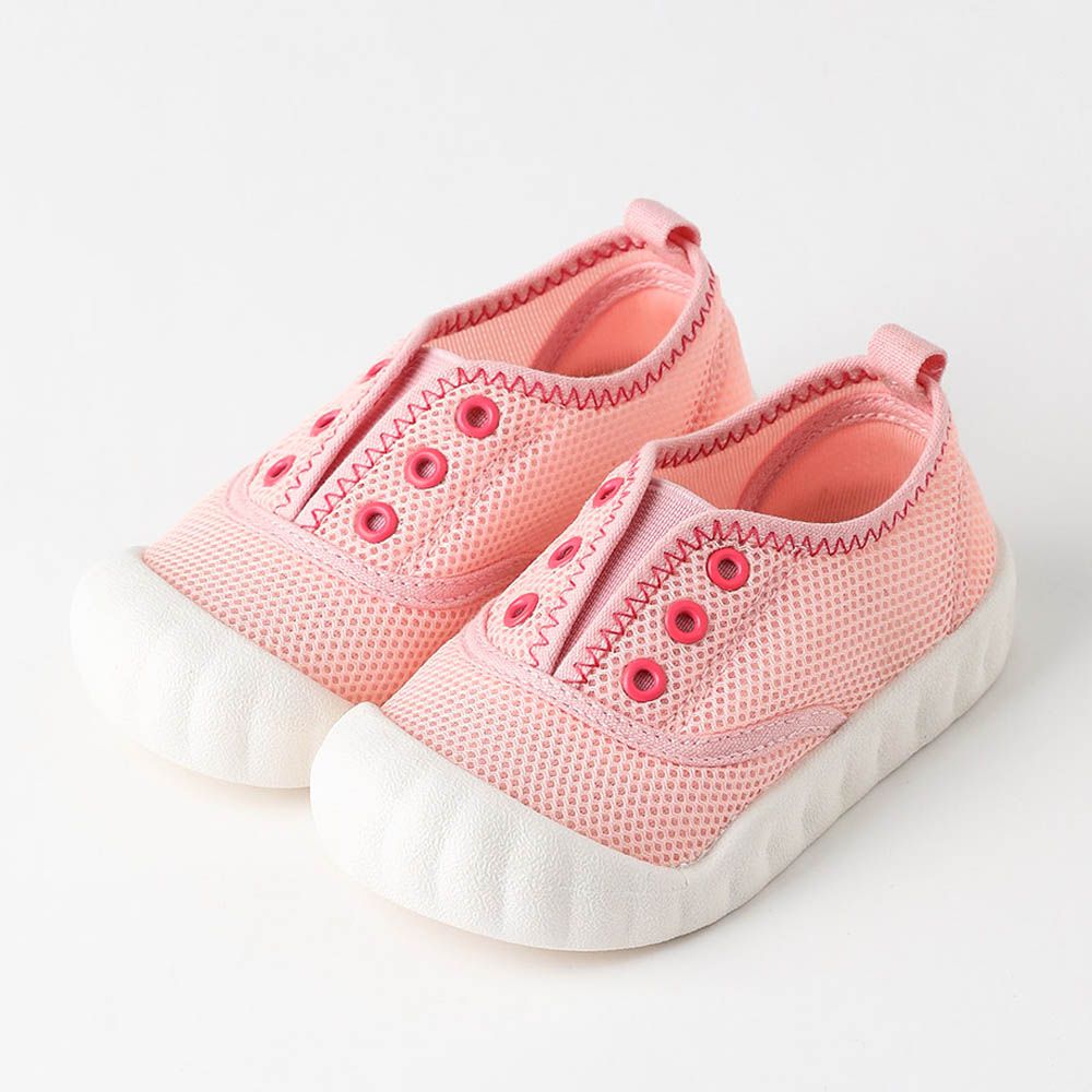 網眼透氣懶人室內鞋/休閒鞋-粉X白