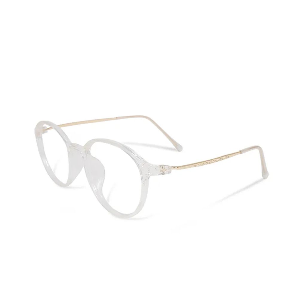 ALEGANT - 韓星時尚網紅復古透視TR90輕量圓框金屬鏡腳UV400濾藍光眼鏡