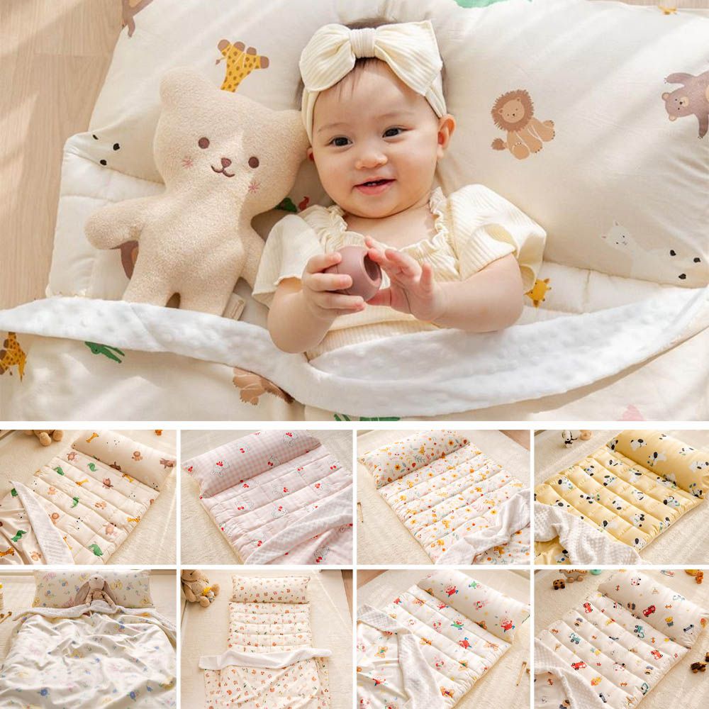 高級純棉/涼感嫘縈四季用5cm厚墊睡袋組-可愛動物園