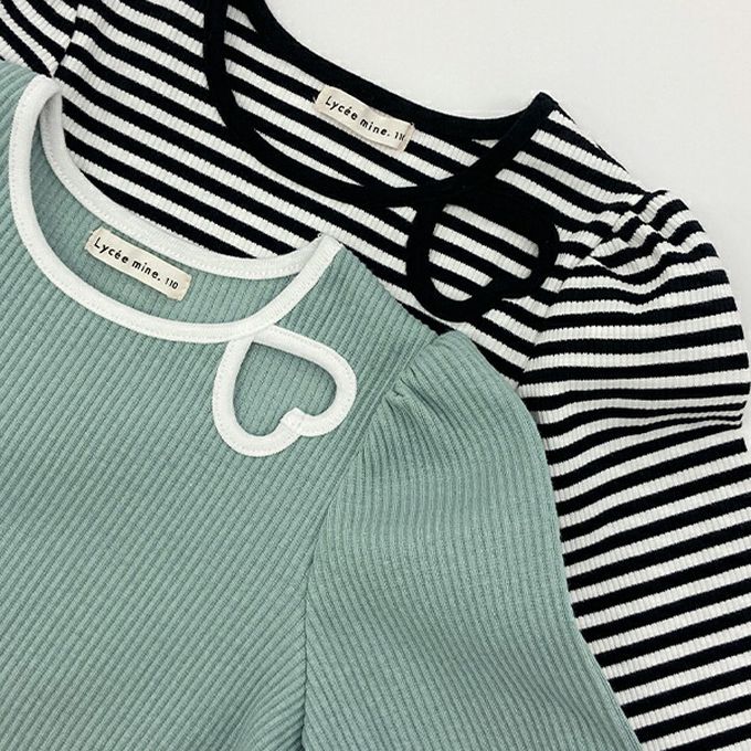 日本 Lycee mine - 愛心鏤空羅紋長袖上衣-粉紅