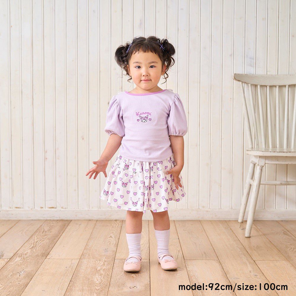 日本 ma lalumiere store - 三麗鷗聯名 甜美愛心印花褲裙-美樂蒂-粉紅