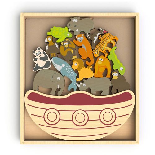 木頭造型玩具 動物平衡船 (I1403)