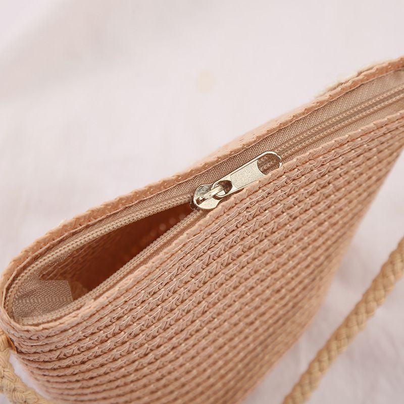 小仙女不規則大帽簷草帽/遮陽帽(附小背包)-編制花-杏色 (建議2-8歲)