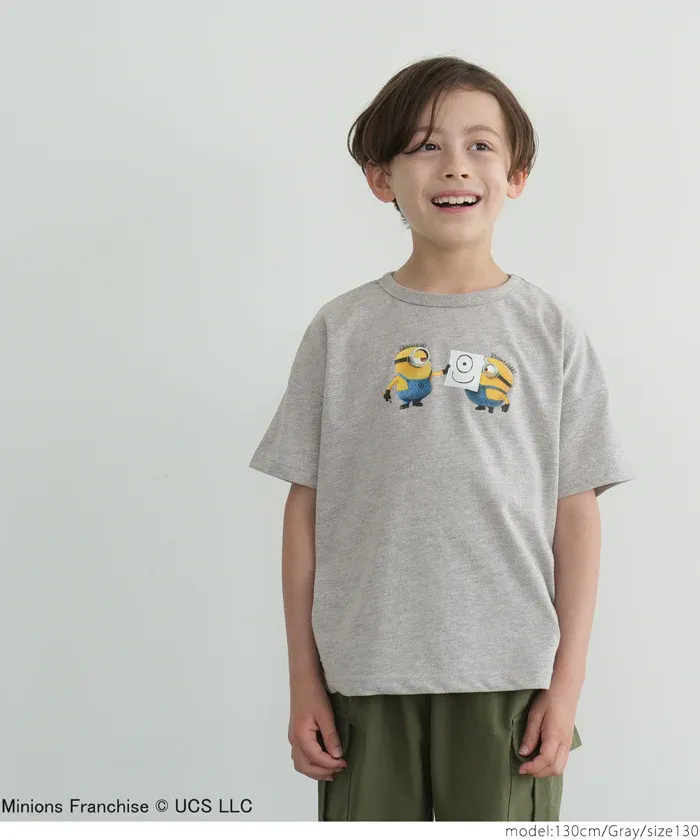 日本 COCA - 聯名款卡通印花短袖上衣-小小兵-深藍