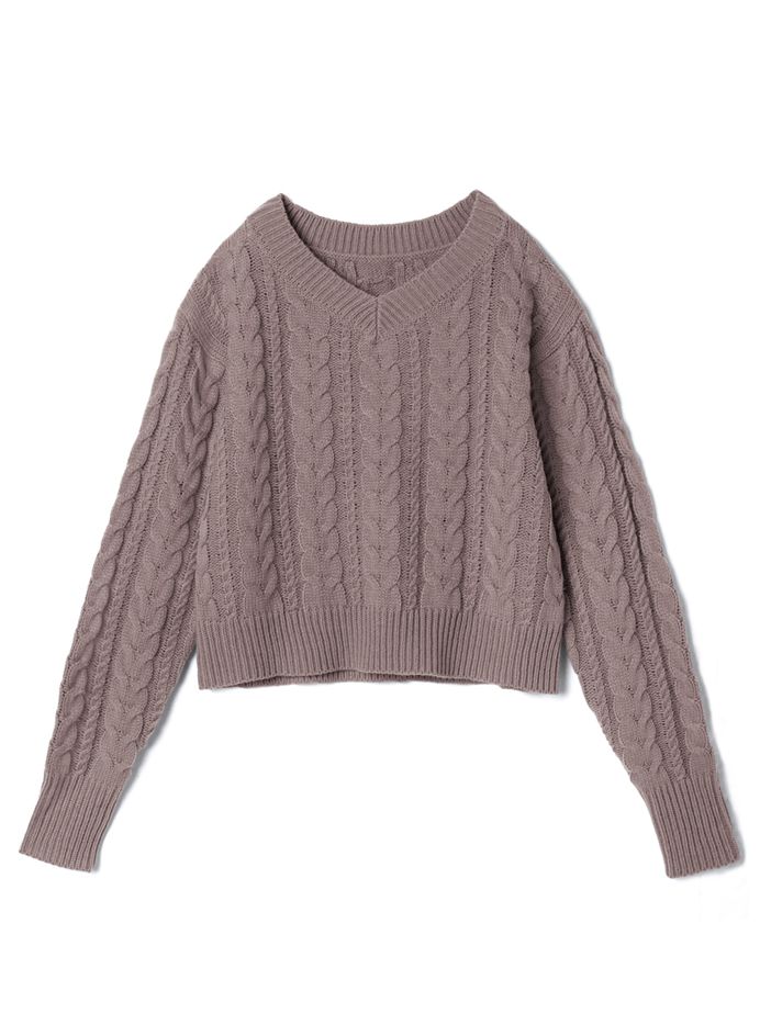 日本 GRL - 麻花編織針織毛衣+魚尾長裙套裝-時尚黑