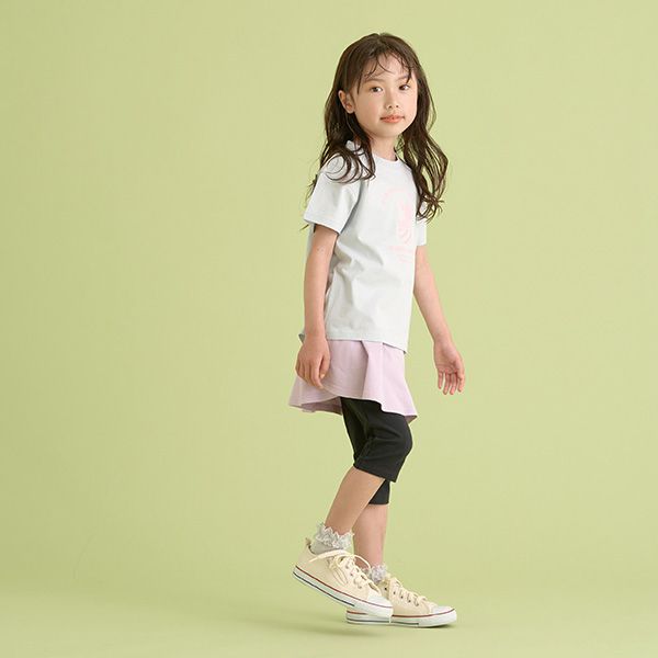 日本 Lycee mine - 波浪甜美彈性內搭褲裙(6分丈)-薄荷綠