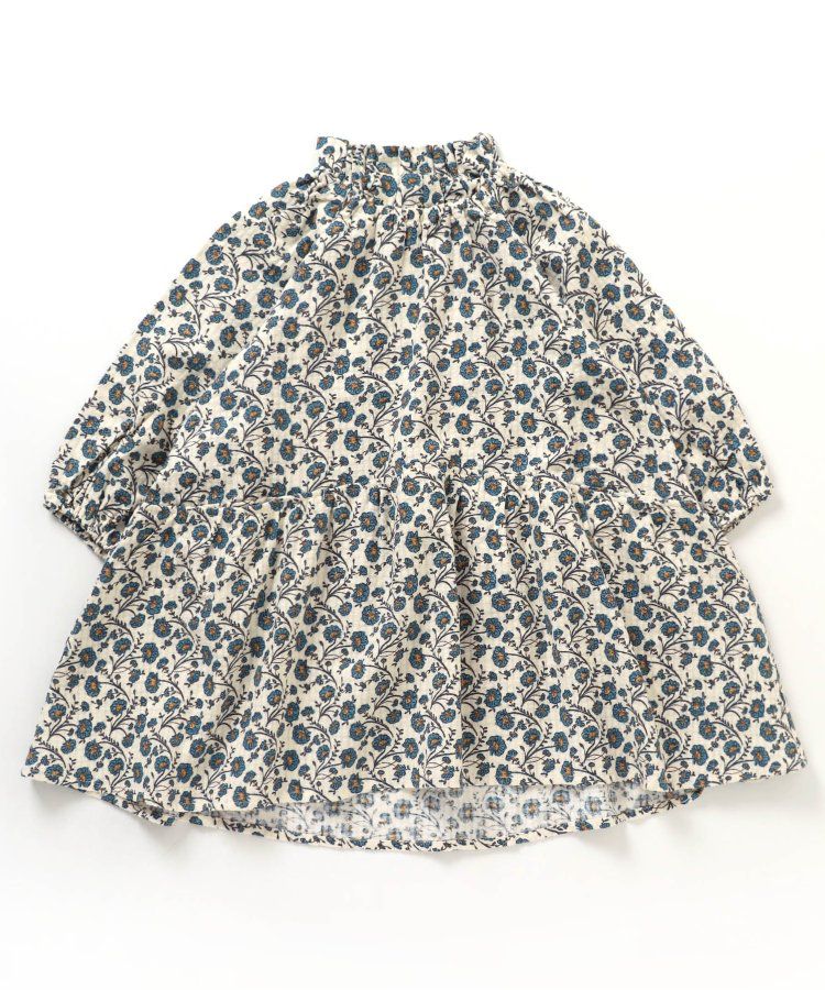 日本 BREEZE - 微立領宮廷風傘狀長袖洋裝-素面-紅