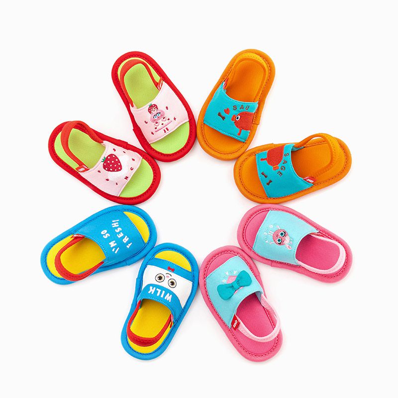 韓國 OZKIZ - 消音防滑室內鞋-鬆緊帶款(布萊德理髮廳)-藍