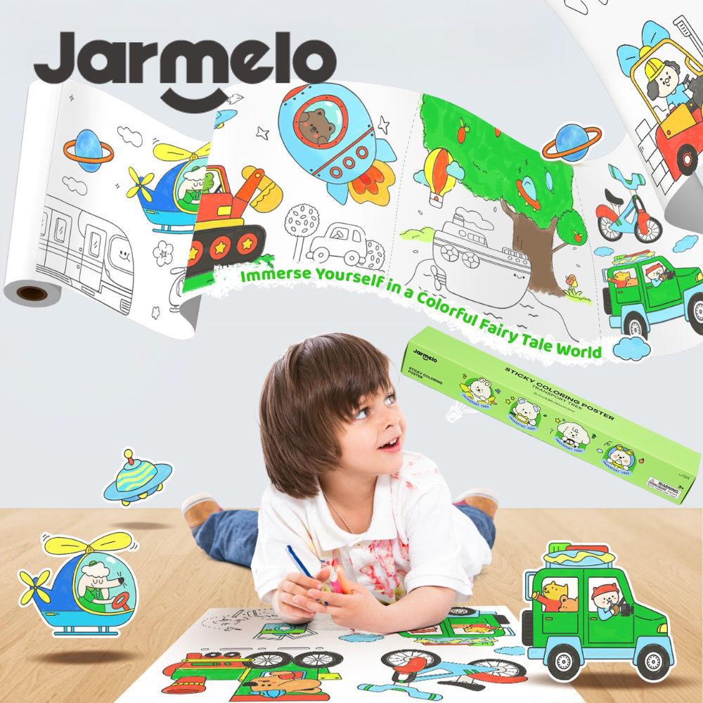 可黏貼著色紙捲-交通探險隊 JA96734