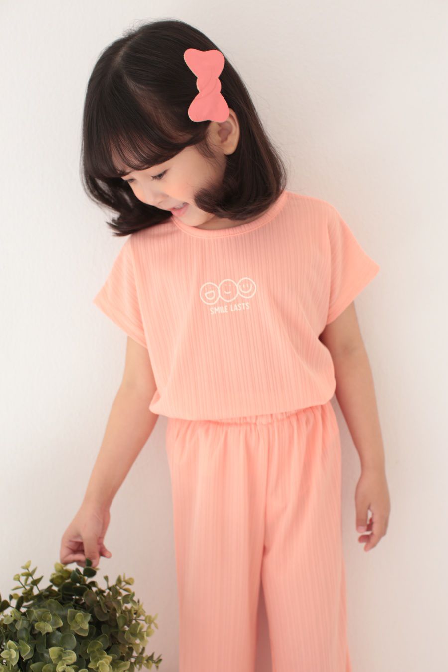 韓國 Dalla - 三個笑臉涼感套裝-粉橘