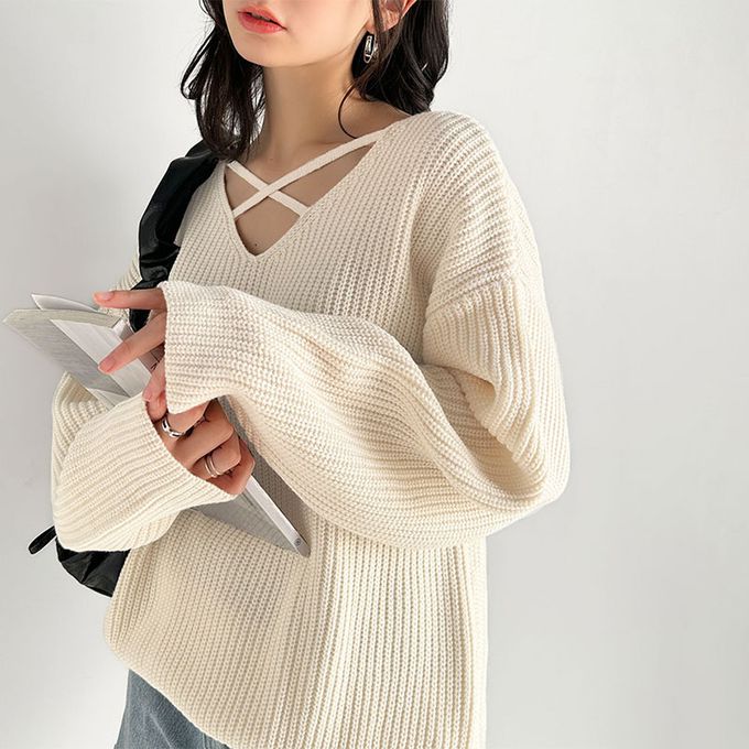 日本 Classical Elf - mily bilet 前後2way氣質粗針織上衣-粉