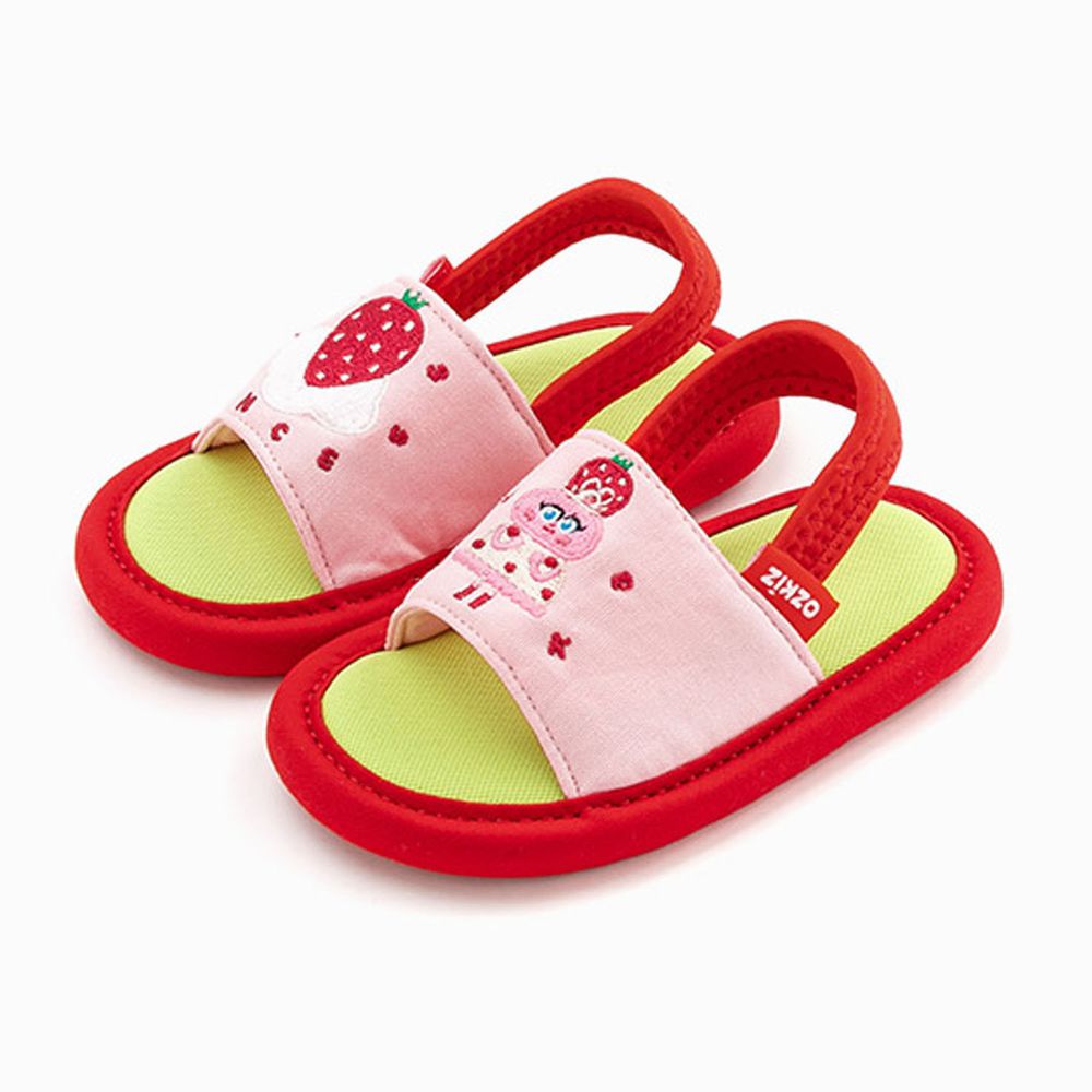 韓國 OZKIZ - 消音防滑室內鞋-鬆緊帶款(布萊德理髮廳)-紅