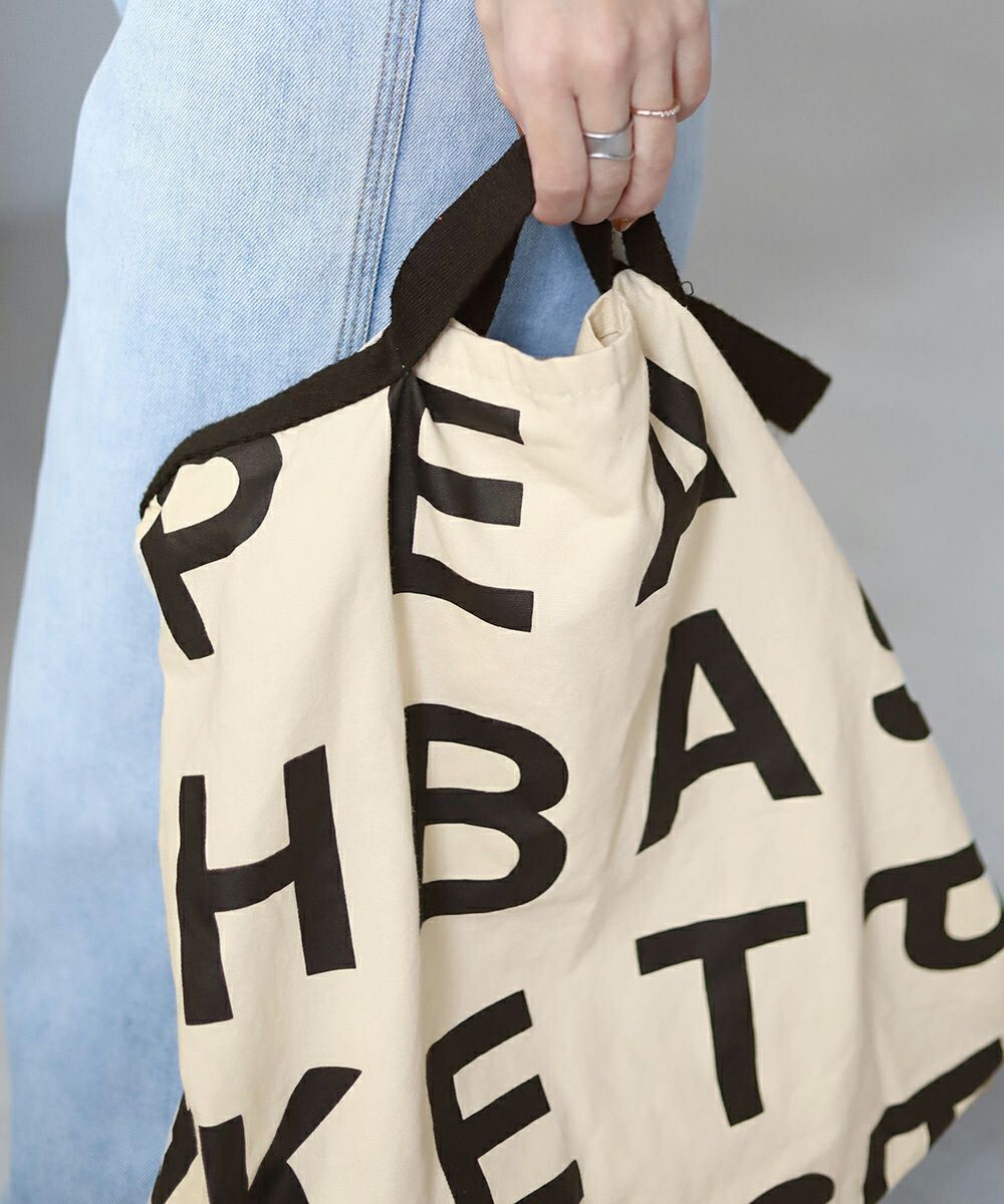 日本 Bab - [日雜推薦] 簡約字母帆布袋/托特袋-米杏