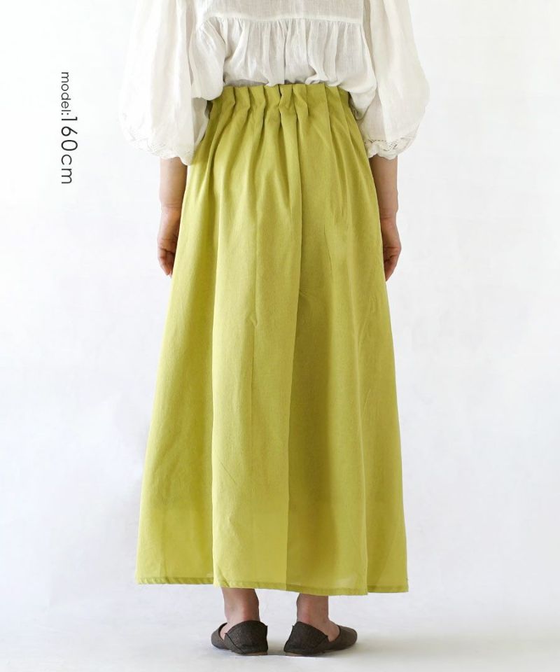 日本 zootie - 純棉仿麻布材質長裙-黃