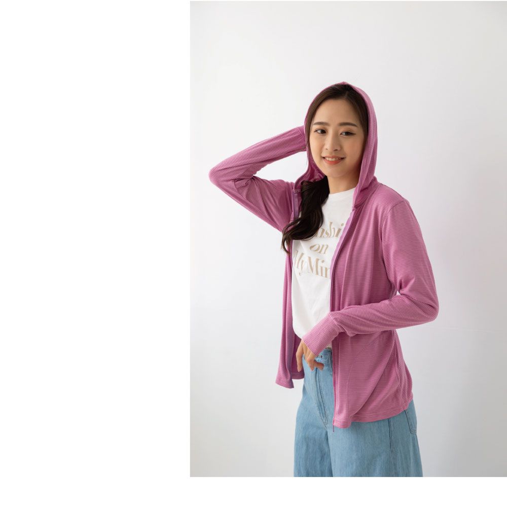 貝柔 Peilou - 日本水潤白抗UV保濕防曬外套-莓果粉