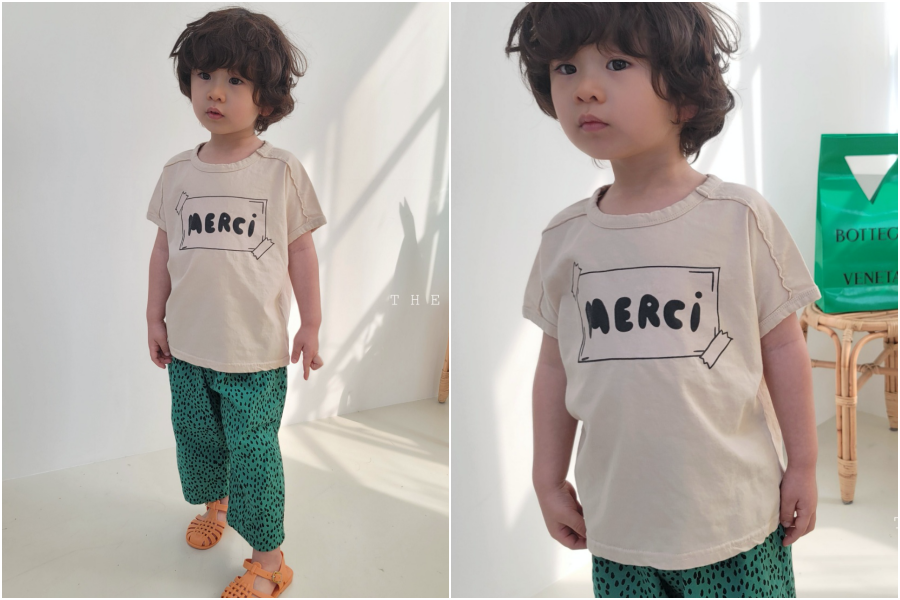 韓國 The Funny - Merci 純棉T-咖啡