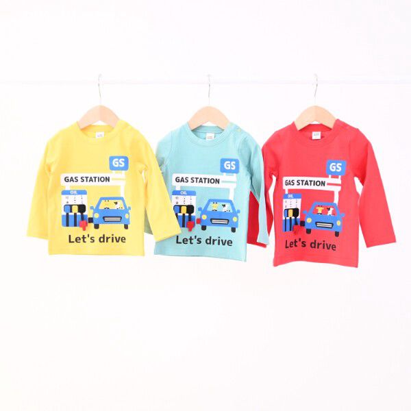 日本 Baby Room - 立體翻翻樂長袖上衣-加油站-黃