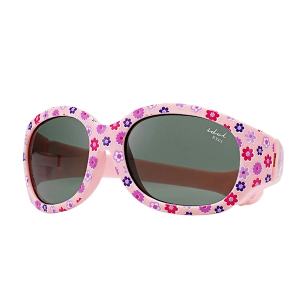 澳洲 Idol EYES - 兒童太陽眼鏡-優雅小花系列Flowers-粉紅底小花 (2-5歲兒童款)-有可拆式鬆緊頭帶
