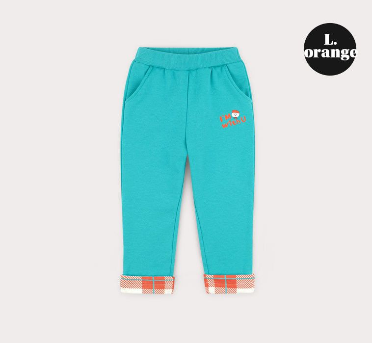 韓國 HEJMINI - 小畫家狗狗絡紋暖絨套裝-橘