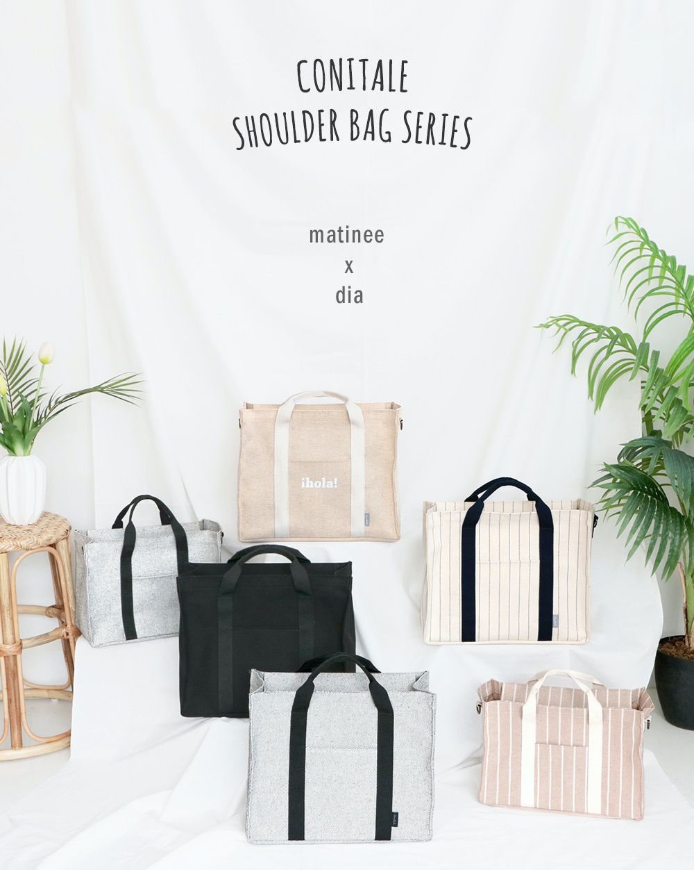 韓國 Conitale - 大容量多隔層媽媽包/推車收納袋-線條杏 (35X28X15cm)