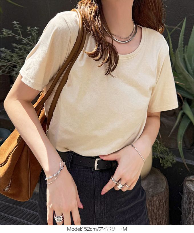 日本 Kobe Lettuce - 抗透汗 純棉圓領合身短袖上衣-白