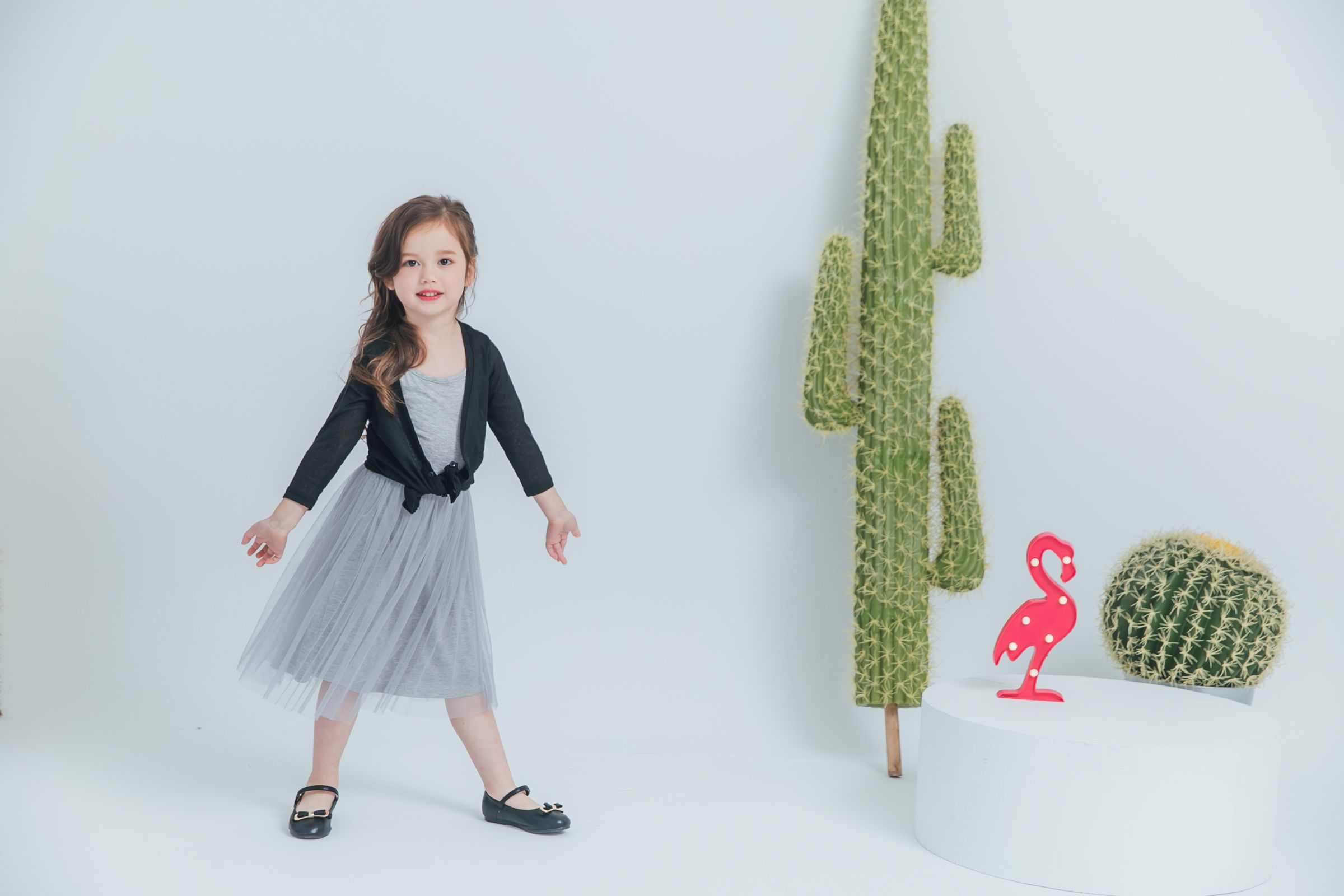 Peachy - 北鼻款*獨家訂製綿柔連身紗裙-細肩帶連身款-溫柔灰