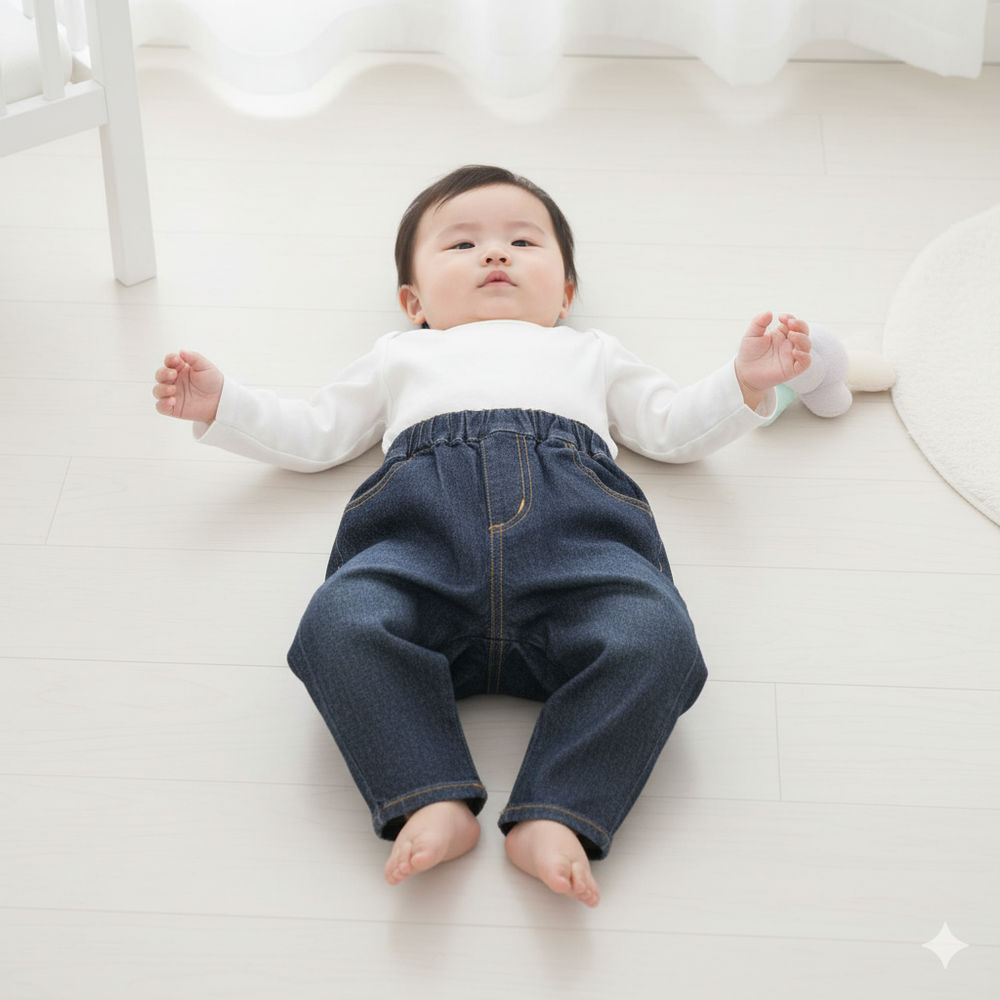 寬版錐形褲-深藍色