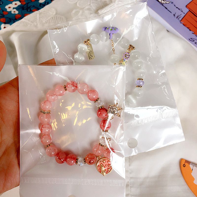 繽紛爆花水晶手鏈-獨角獸-漿果紅