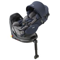 日本 Aprica - 0~4歲平躺型汽車安全座椅Fladea grow EVER-(ISOFIX、橫向平躺、360度旋轉)-灰魅藍 BL