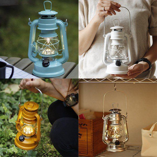 日本丸和 - 復古煤油燈造型LED露營燈-海軍藍 (12x9.5x21cm(含提把27cm))