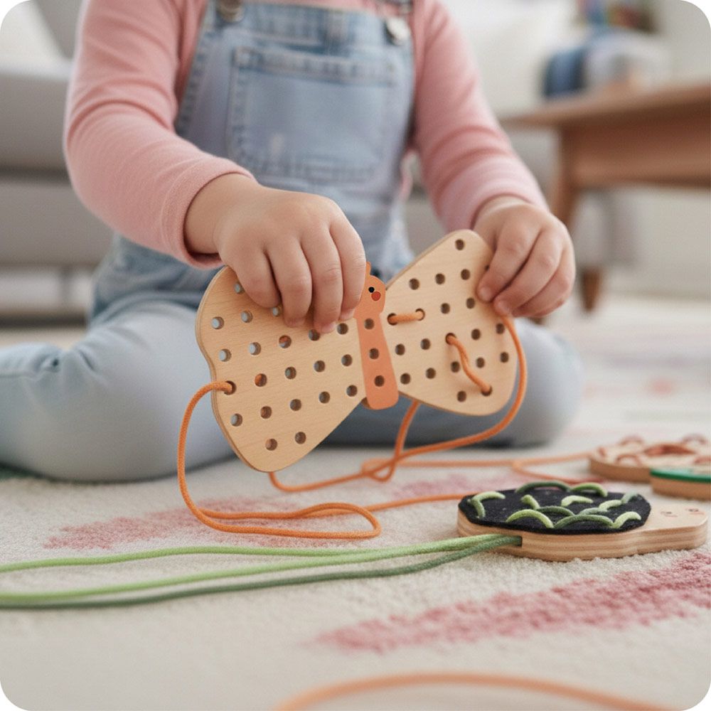 小小花園穿線板(木製玩具/手眼協調/幼兒教具)