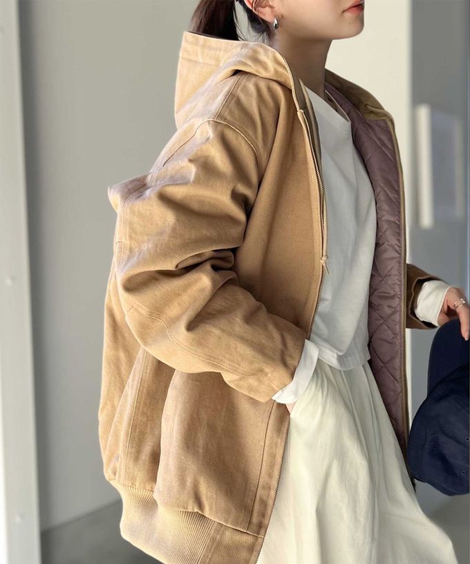 日本 Classical Elf - Java 百搭鋪棉休閒連帽外套-橄欖綠