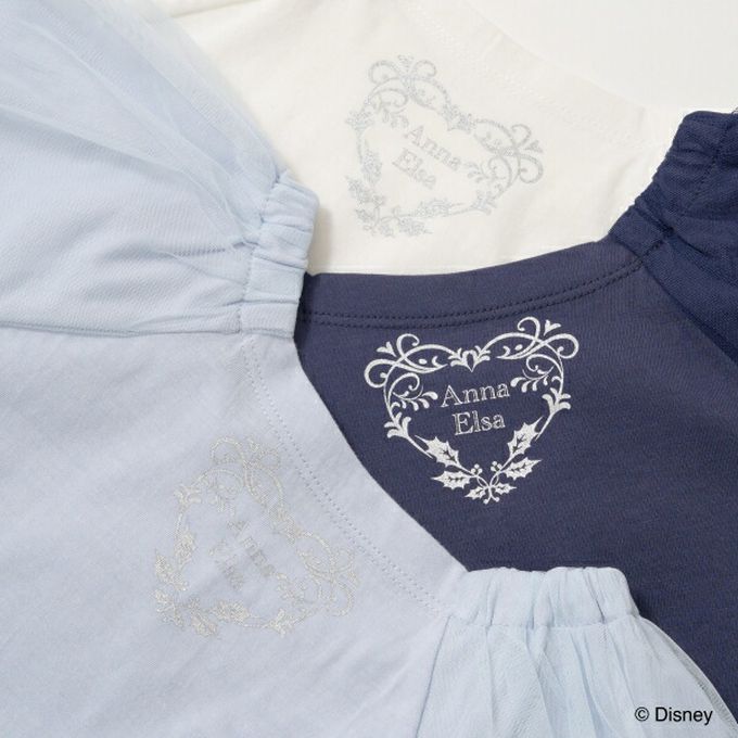 日本 Lycee mine - 閃耀冰雪公主薄紗泡泡袖上衣-水藍