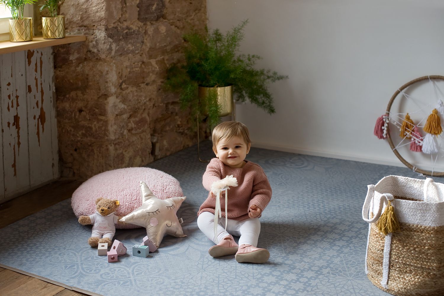 德國 toddlekind - 波斯風系列遊戲地墊-煙霧灰-一組6片