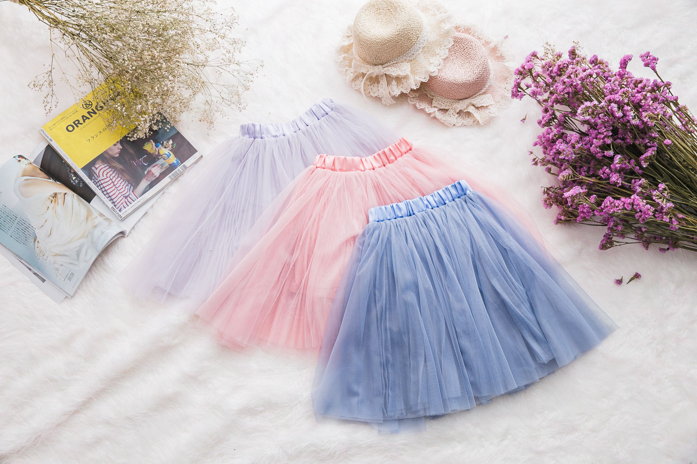 Peachy - 北鼻款*獨家訂製綿柔法式浪漫三層蓬紗裙-三層蓬版-仙杜瑞拉藍